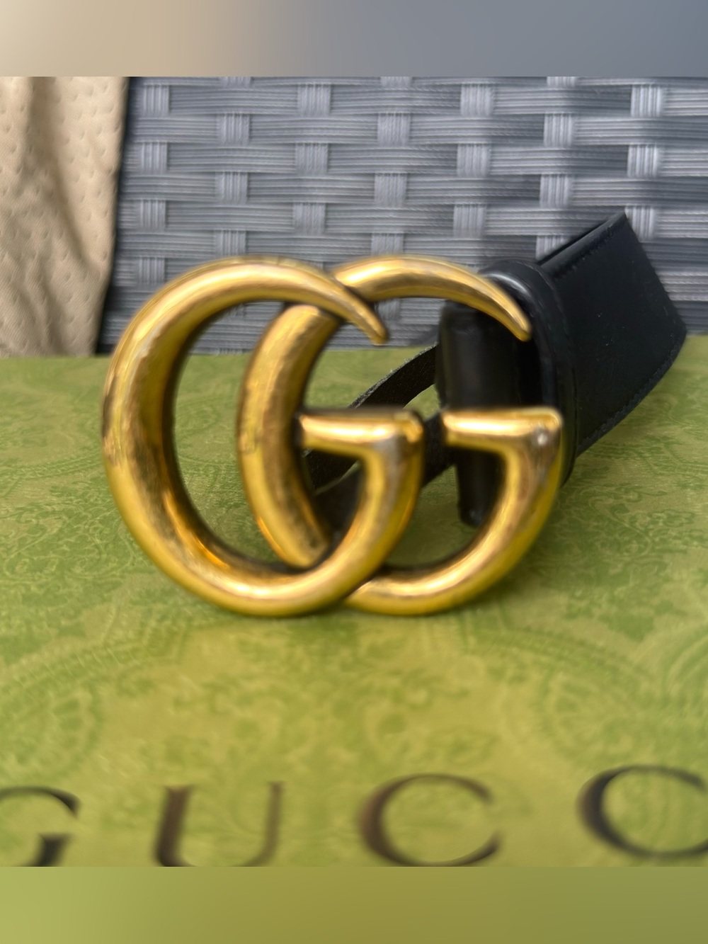 Authentic Gucci GG Marmont Belt – Black Leather / Gold GG Buckle (Size 30) - Picture 4 of 9